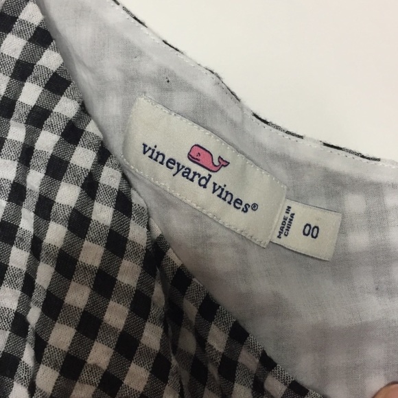 Vineyard Vines Gingham One Shoulder Dress 00 - Picture 5 of 11